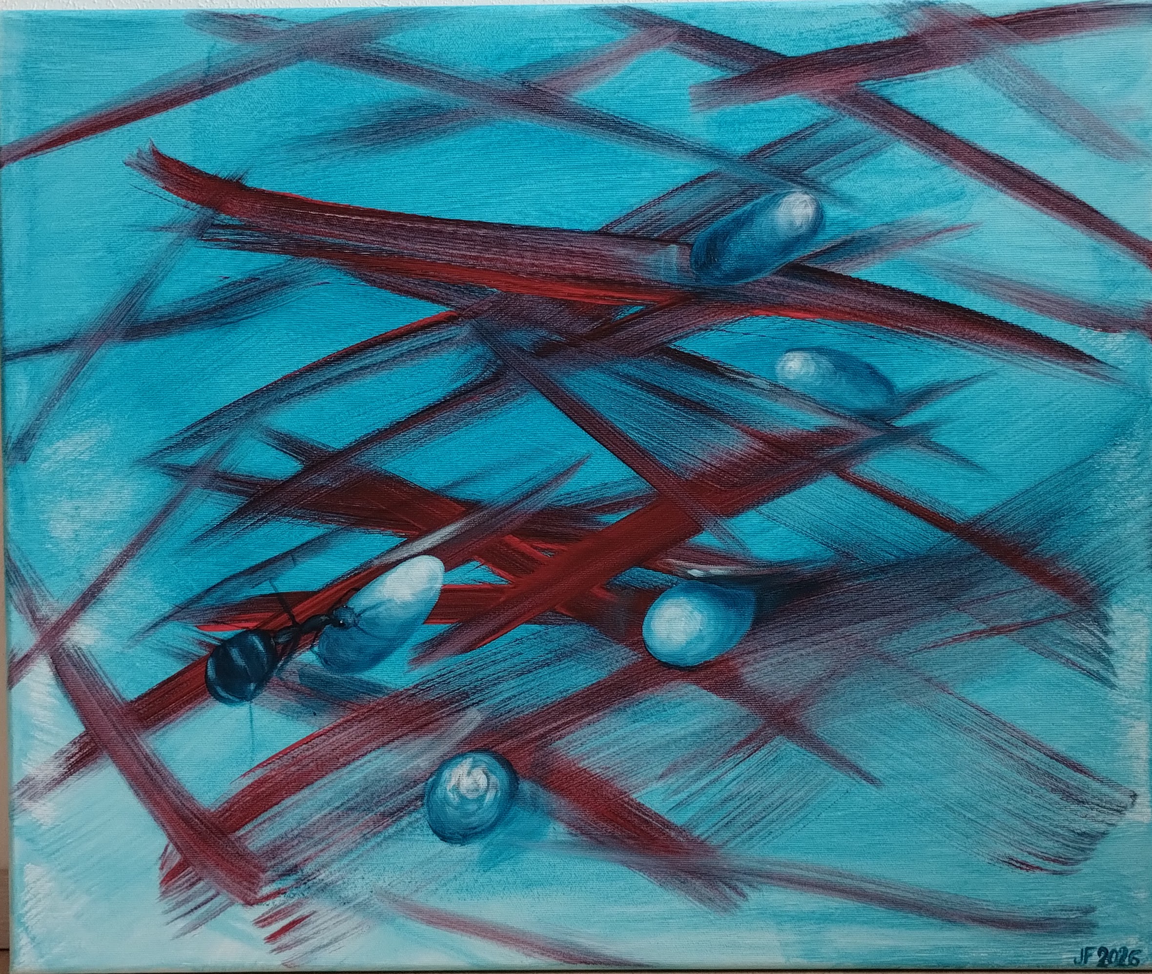 V mraveništi II, akryl na plátně 60 x 50 cm